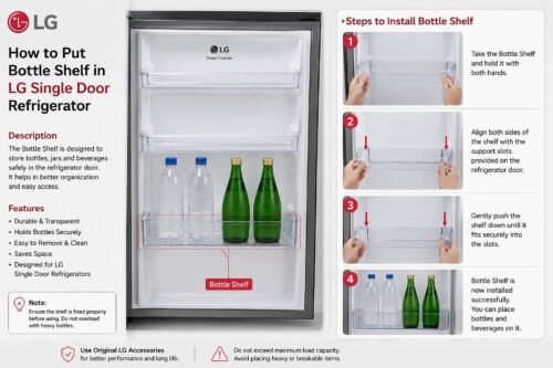 LG Single Door Refrigerator Bottle Shelf – Transparent Door Rack