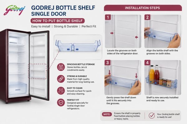 Godrej Single Door Refrigerator Bottle Shelf – Transparent Door Rack